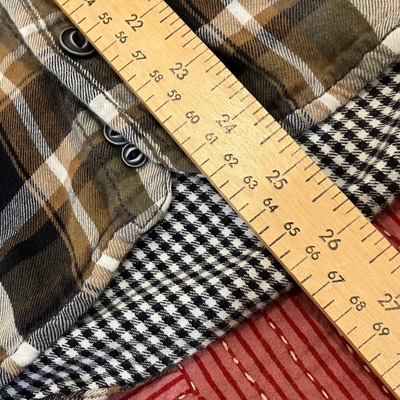 Diesel Brown White black Plaid cotton flannel long sleeve button up Shirt - Picture 9 of 16